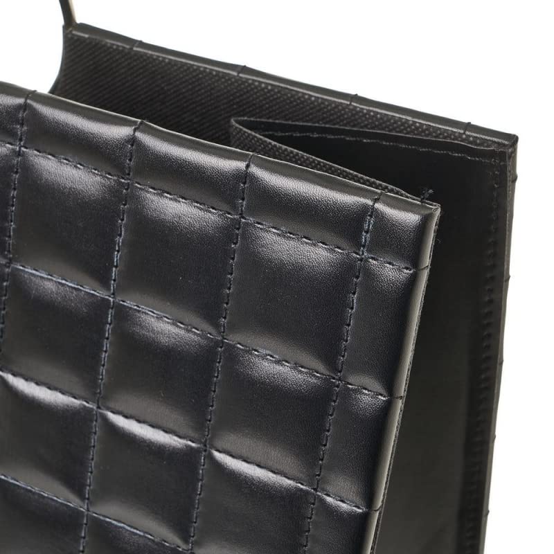 Revistero Bolso con Asas Negro de Piel sintética de 38x16x35 cm