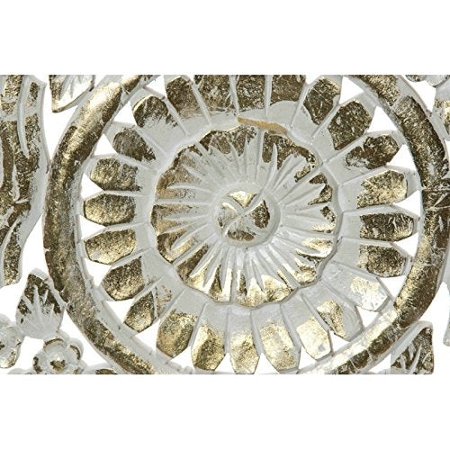 Mural tallada rozado madera étnico redondo 60 cm