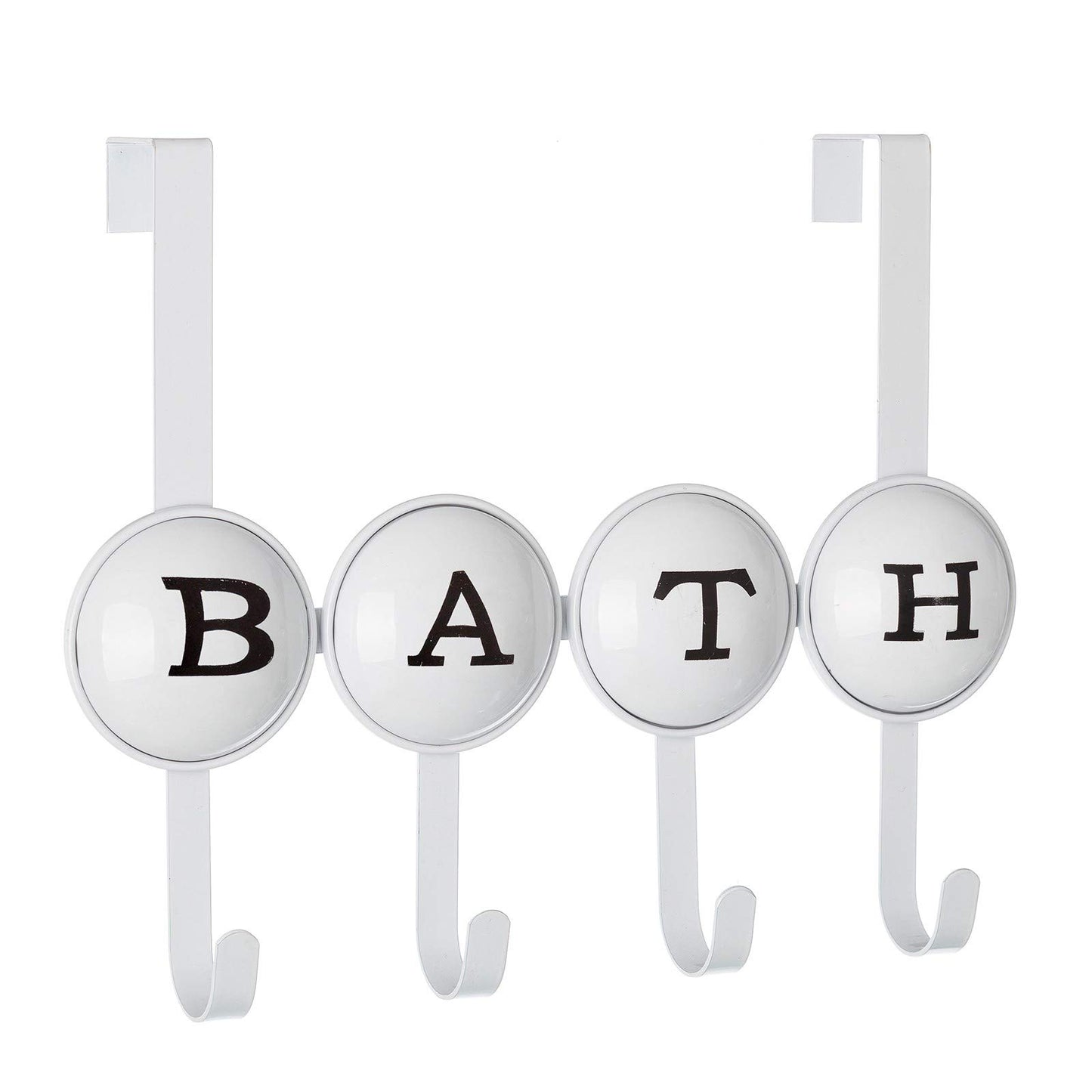 Percha Puerta 4 Ganchos Blanco Metal 35 x 9,50 x 28,50 cm