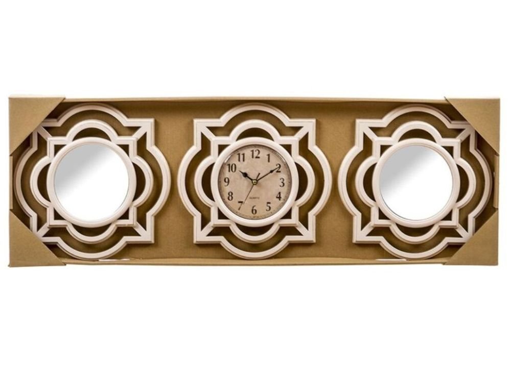 Juego 2 Espejos de Pared y Reloj Omega para decoración Clasicos