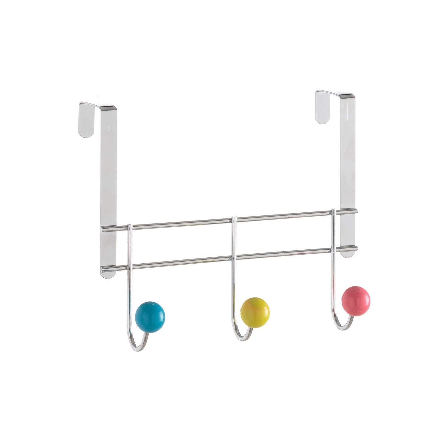 Percha puerta 3 ganchos hierro cromado 24 x 12 x 20 cm