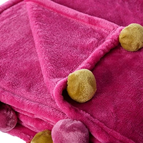 Manta de sofá Infantil Fucsia de poliéster para salón Iris 130x160cm