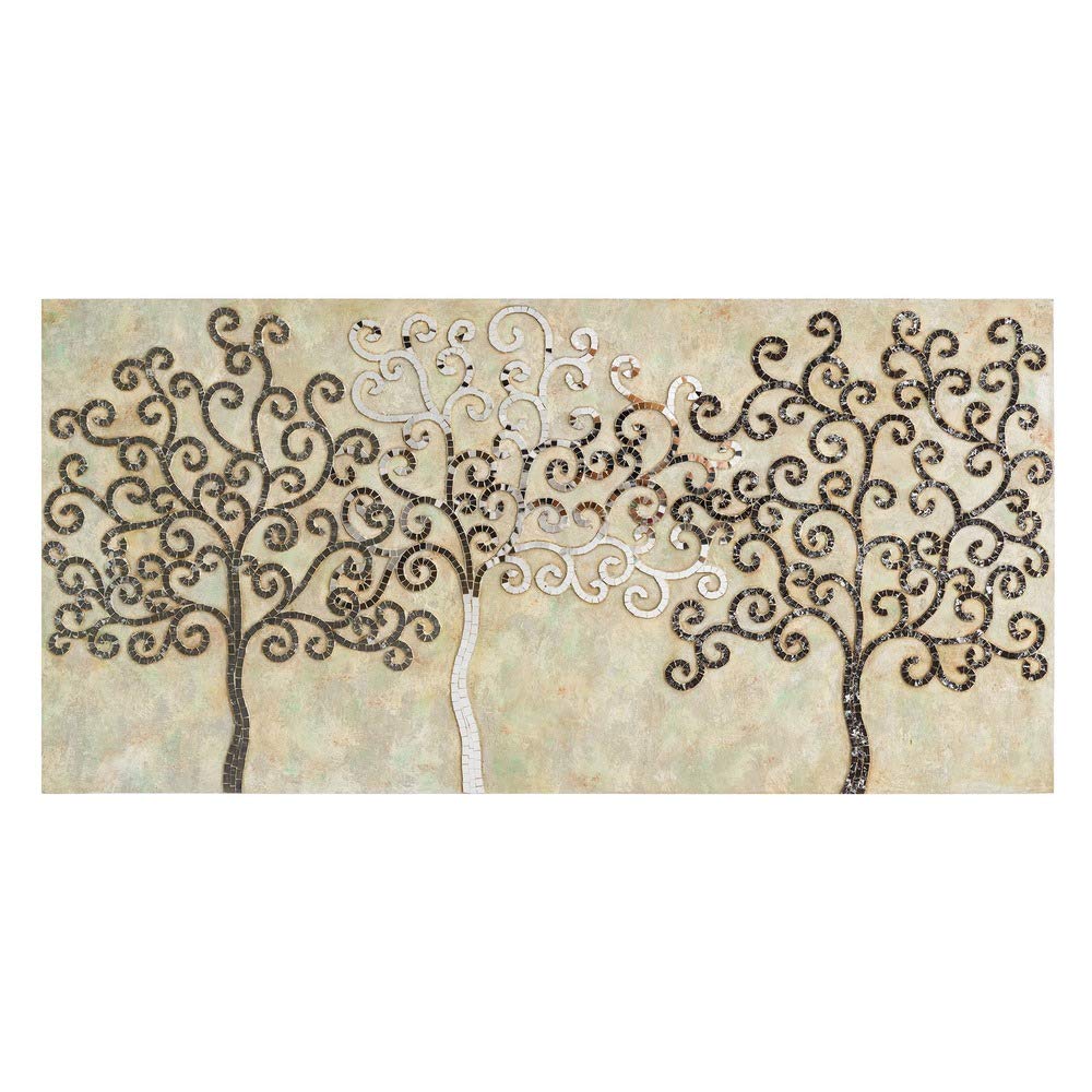 Mural Árbol de la Vida con Espejo Beige romántico para salón Sol Naciente