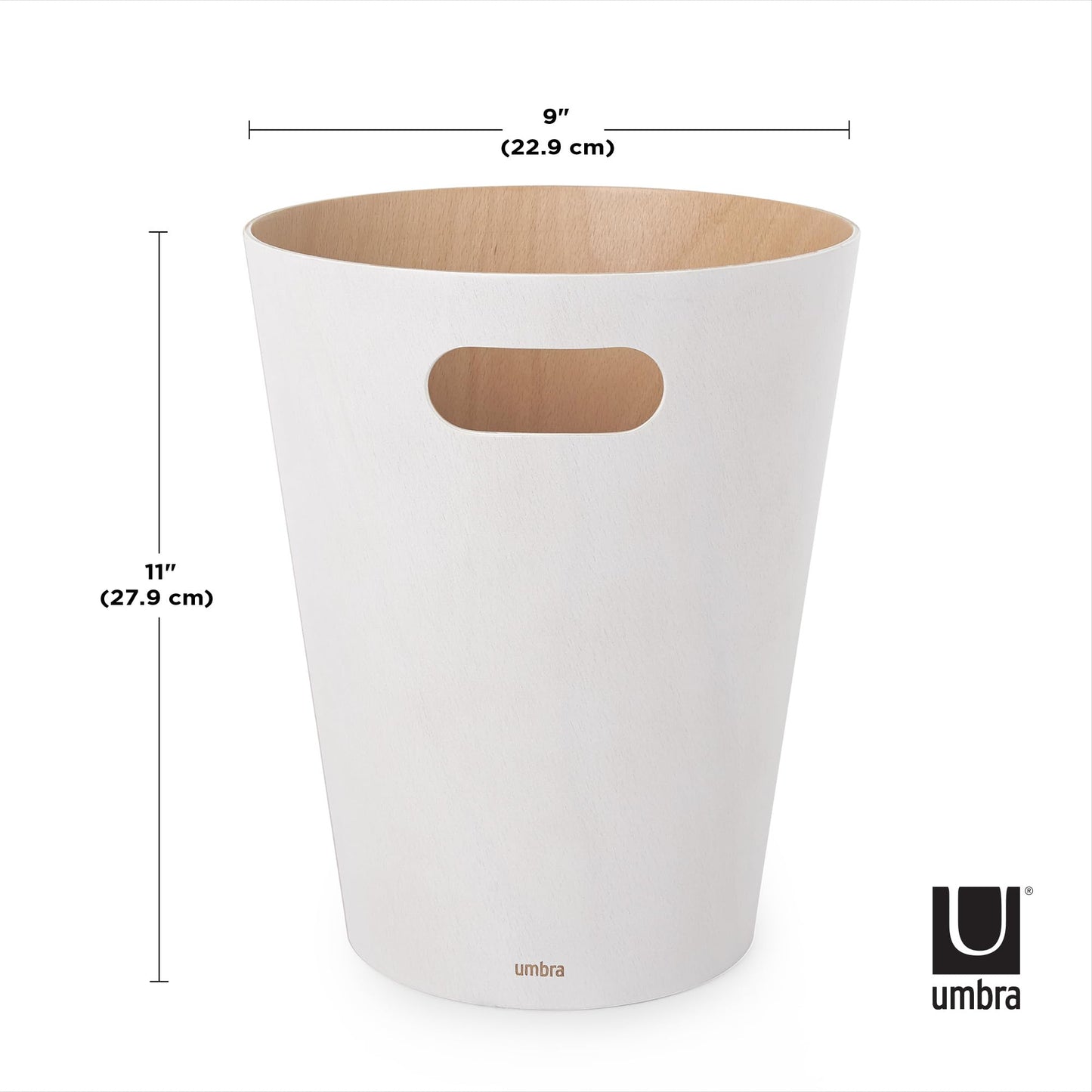 Woodrow Cesto de basura, con capacidad de 7.5 l, Blanco/Natural