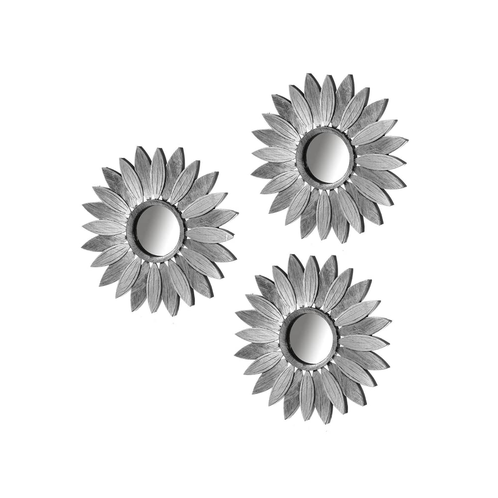 Set 3 Espejo Plata Polipropileno 25 cm