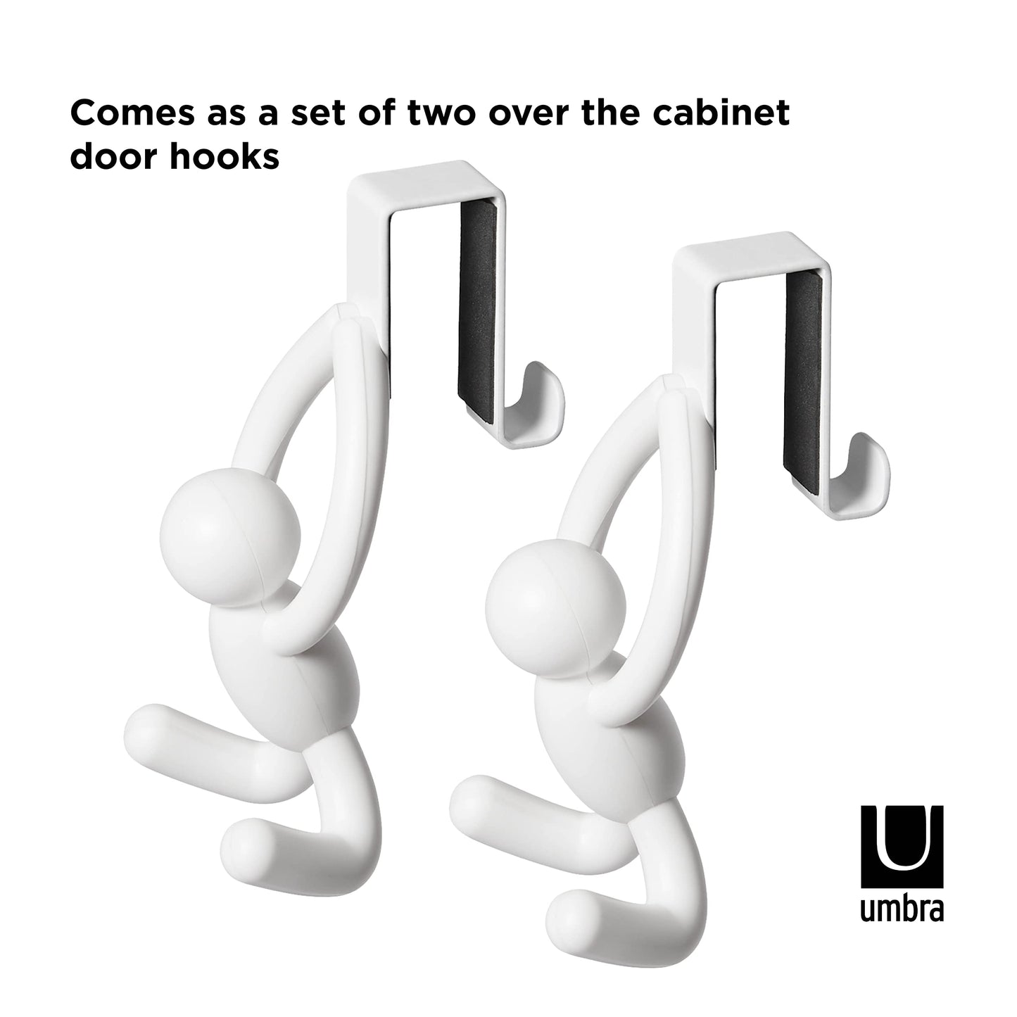 Perchero Buddy Door 1004260-660 con doble gancho, plástico, blanco, 21,6 x 30,5 x 10,8 cm