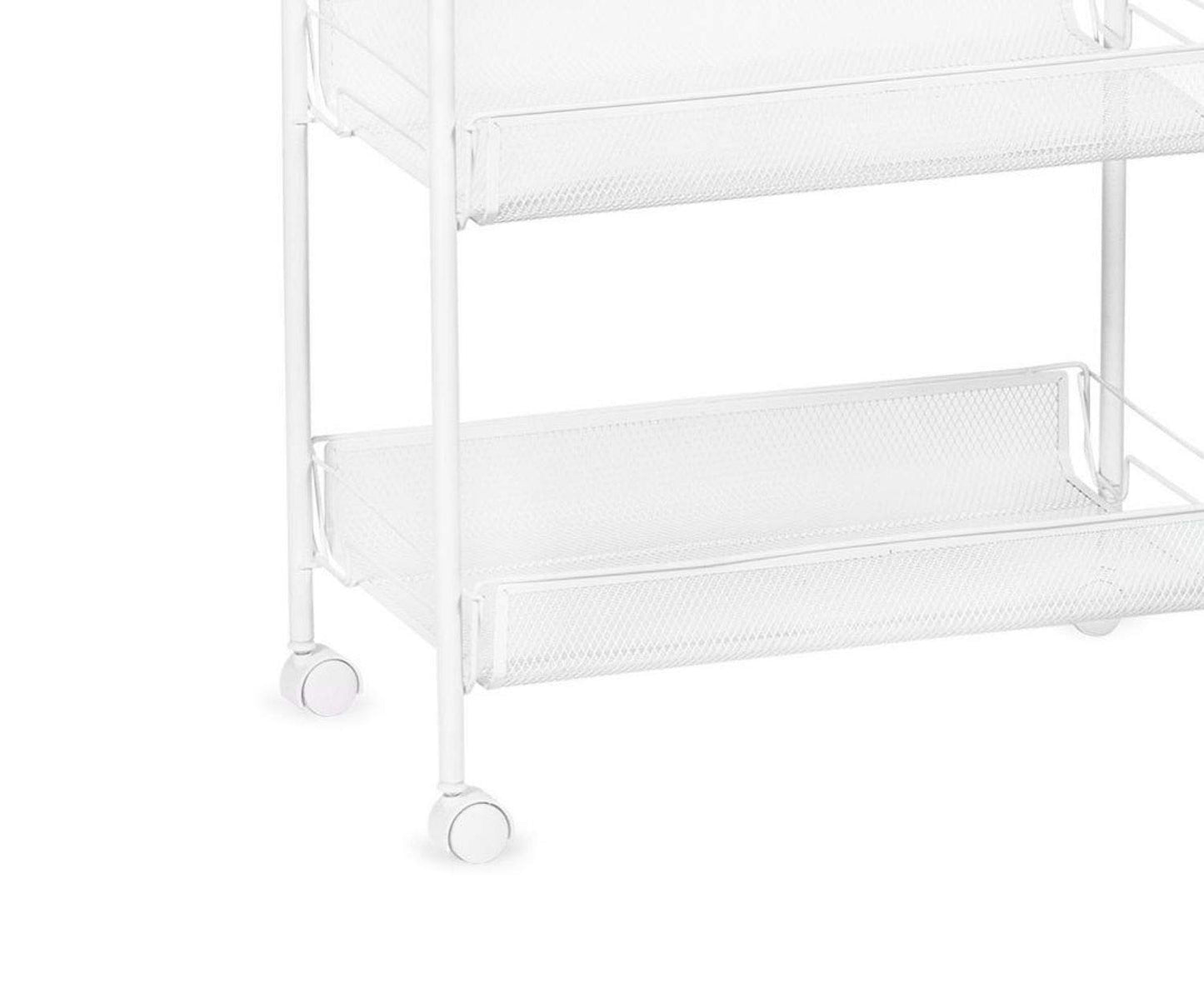 Carro de Cocina de Metal Blanco con 3 cestas