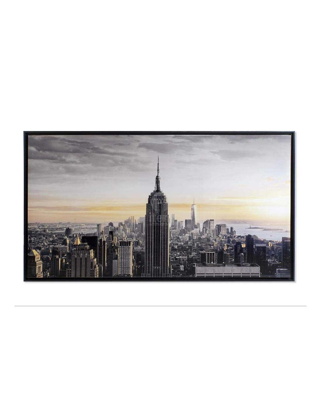 Cuadro en Lienzo New York Enmarcado Blanco 144x84 cm