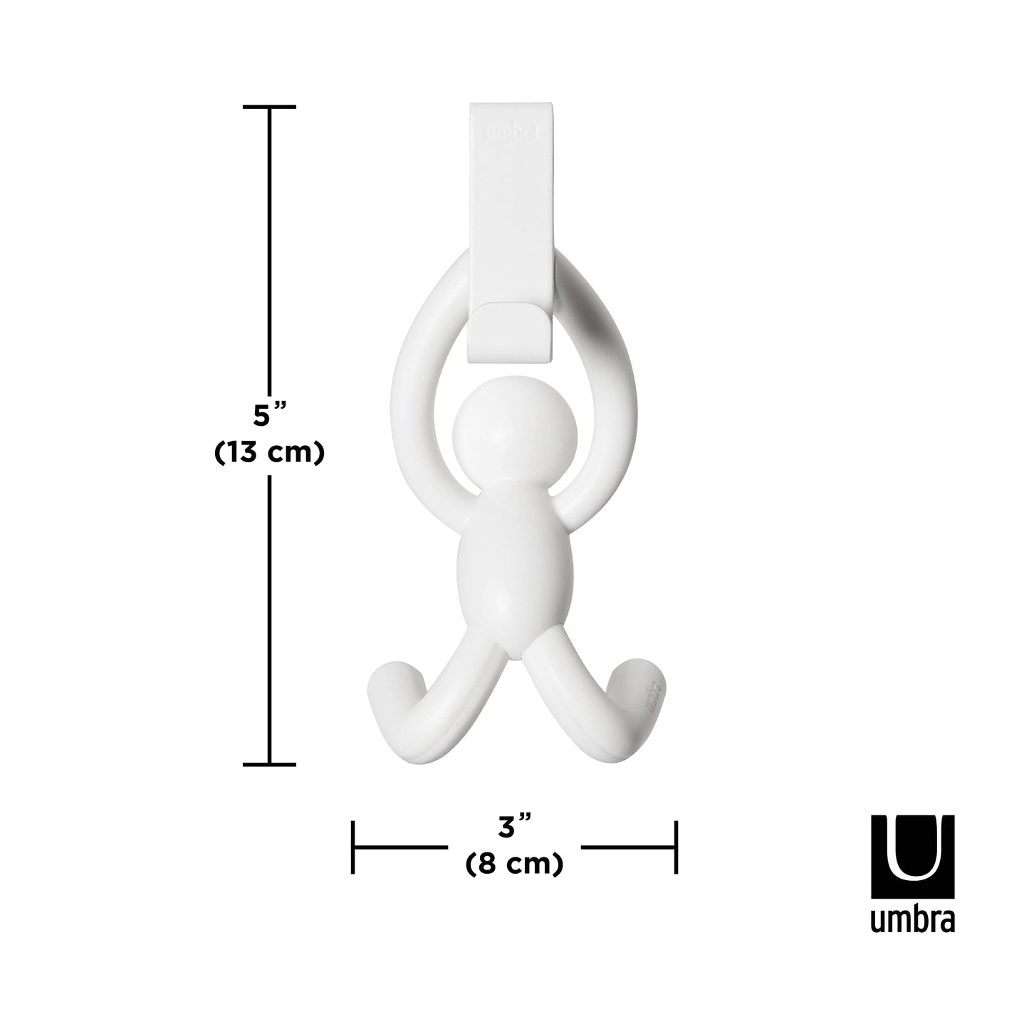 Perchero Buddy Door 1004260-660 con doble gancho, plástico, blanco, 21,6 x 30,5 x 10,8 cm