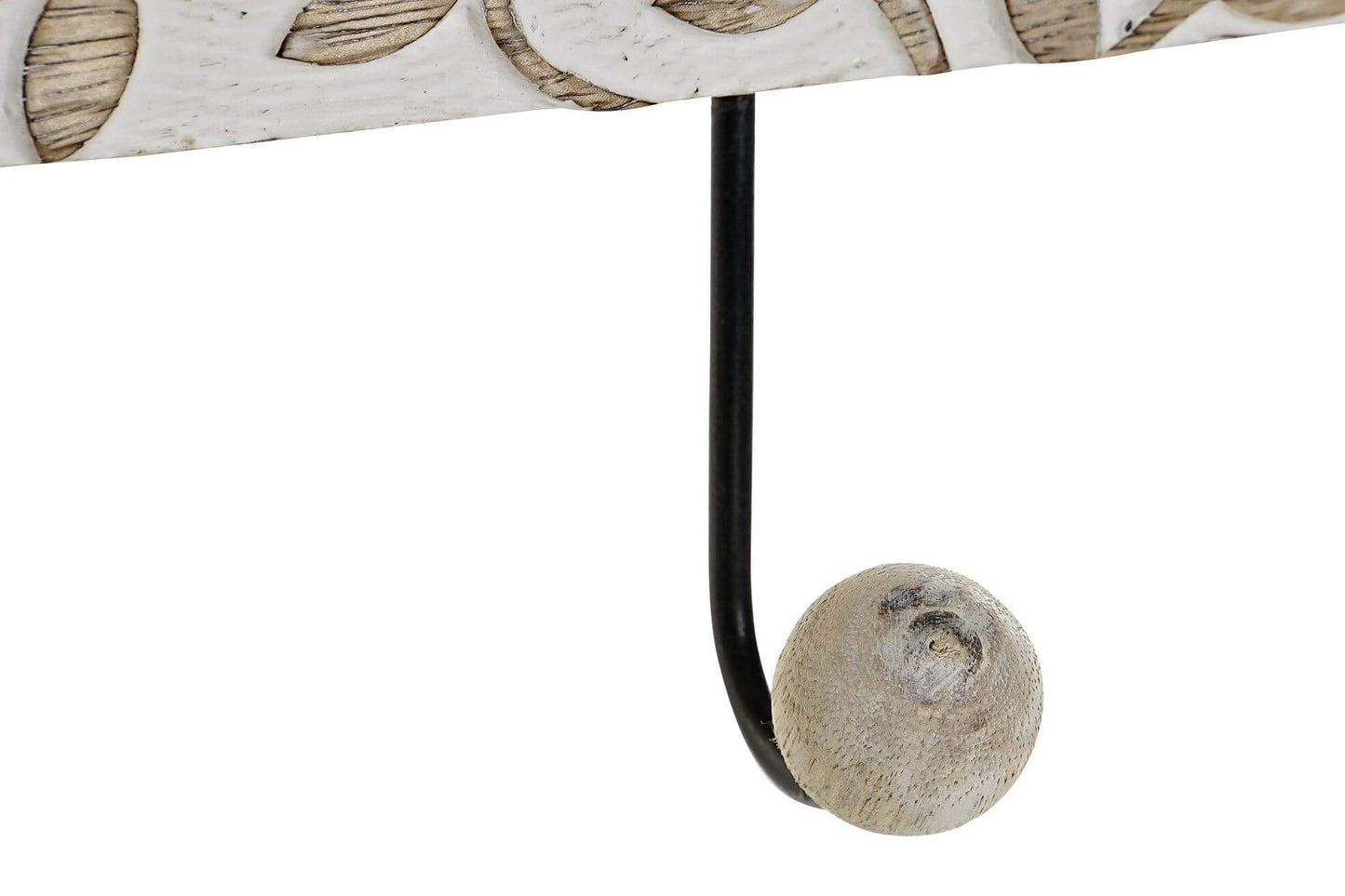 Perchero de Pared Madera Mango Tallado Buho 3 colgadores