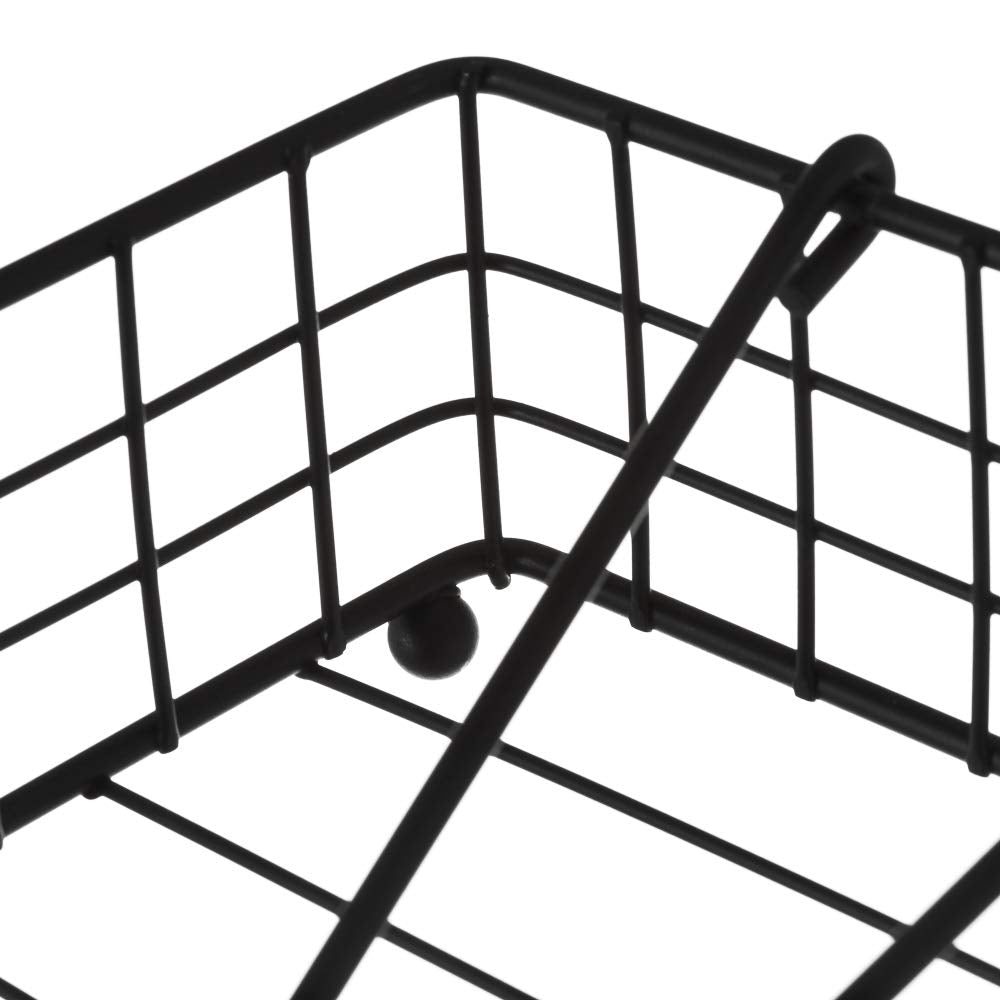 Servilletero cuadrado negro industrial de metal de 19x19x7 cm