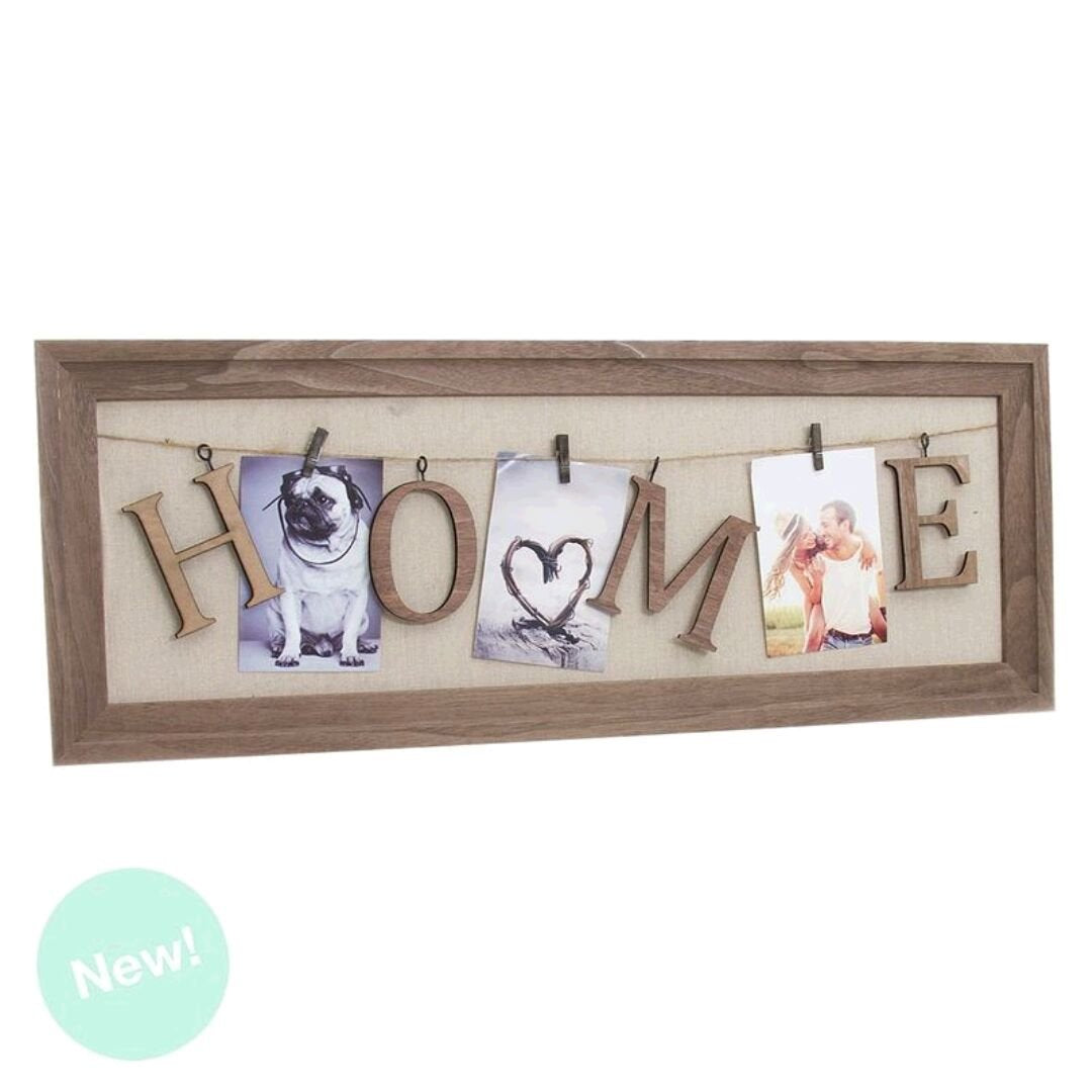 Panel portafotos 76,5x28cm Pinzas Home (267264), Multicolor, Única