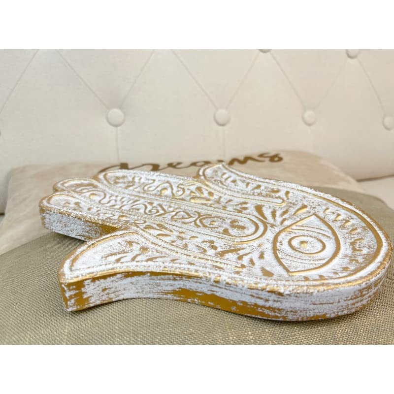 Bandeja vaciabolsillos de Madera Hamsa Mano Fatima
