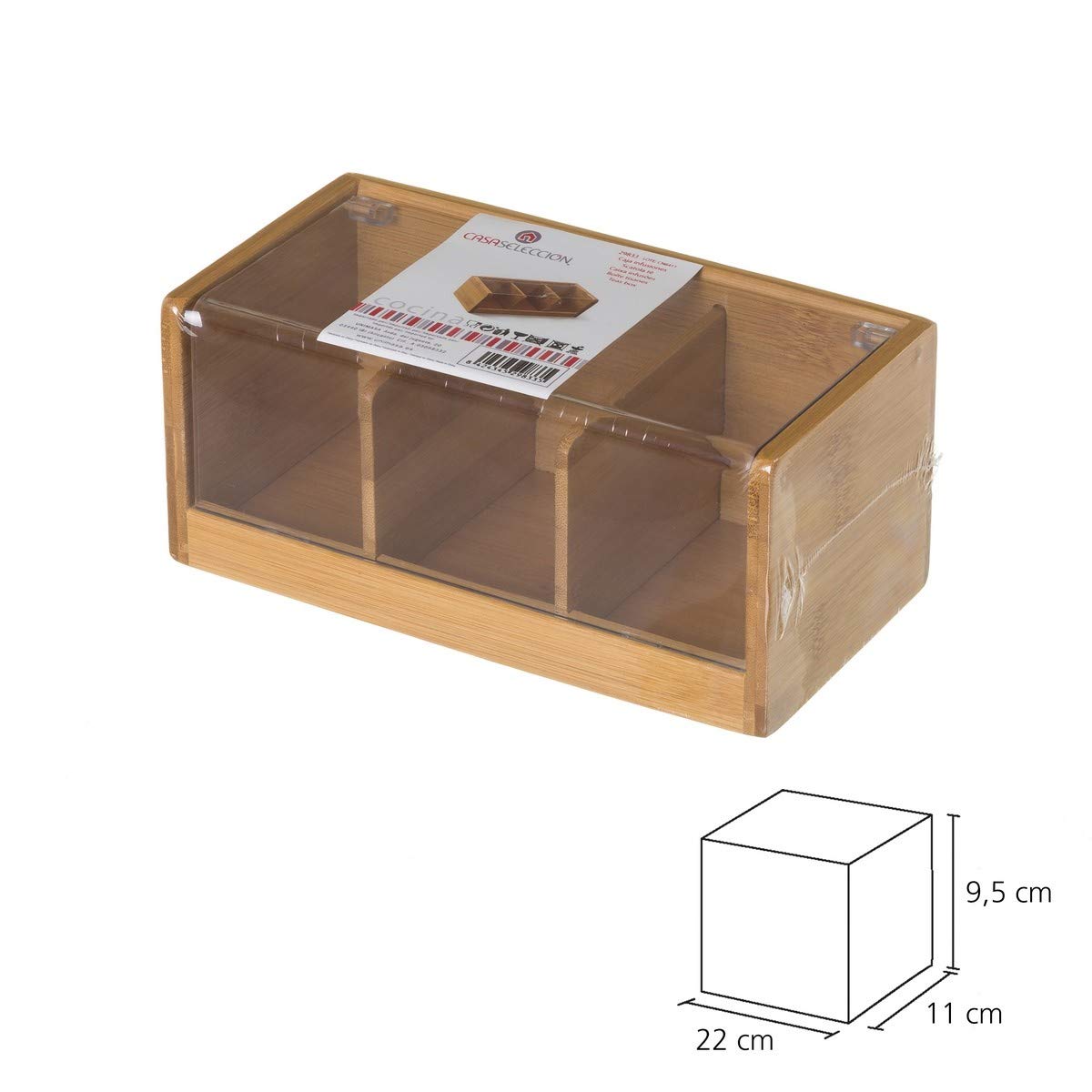 Caja para infusiones de bambú/pvc (22x11x9.5)