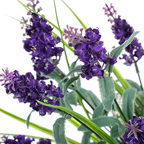 Pack 3 Plantas Artificial Lavanda Poliester con Tela de Saco