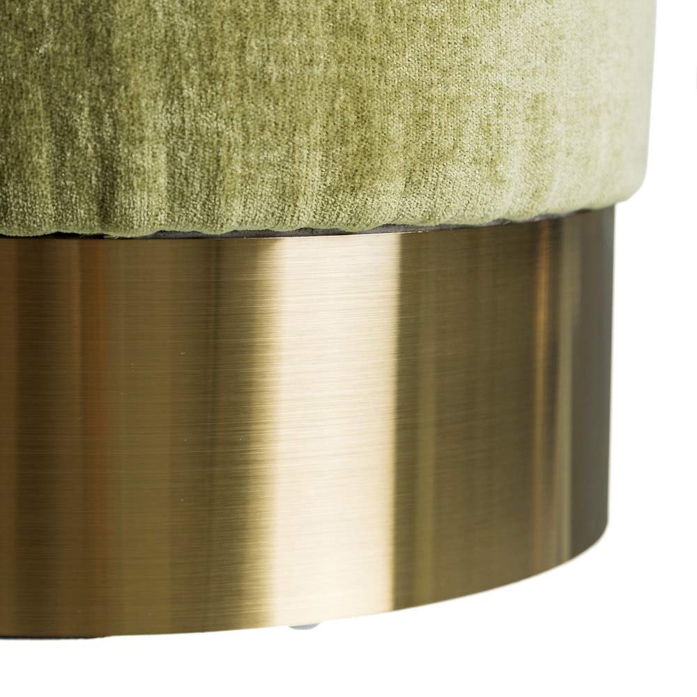 Puff tapizado en Terciopelo Verde Moderno para salón Bretaña - LOLAhome