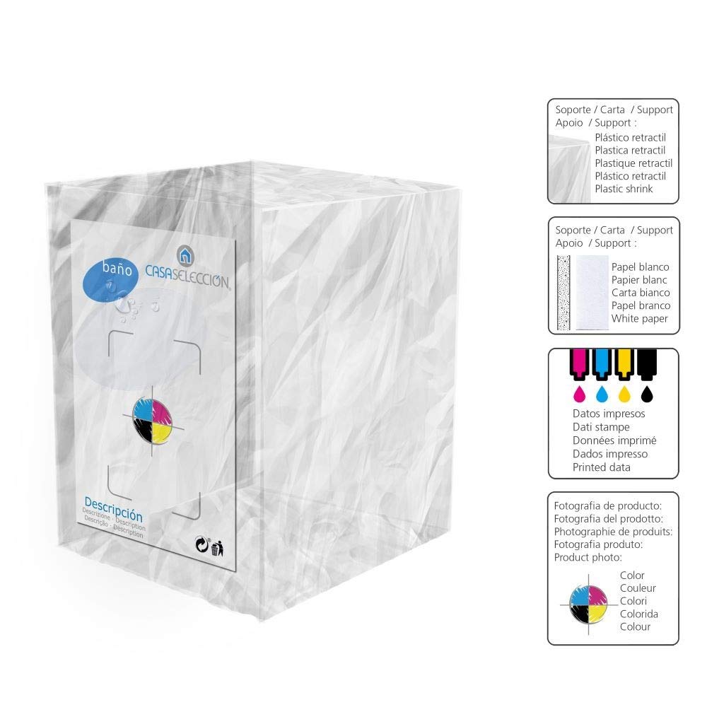 Papelera Blanco poliestireno Tapa de bambú. Capacidad de 5 litros.