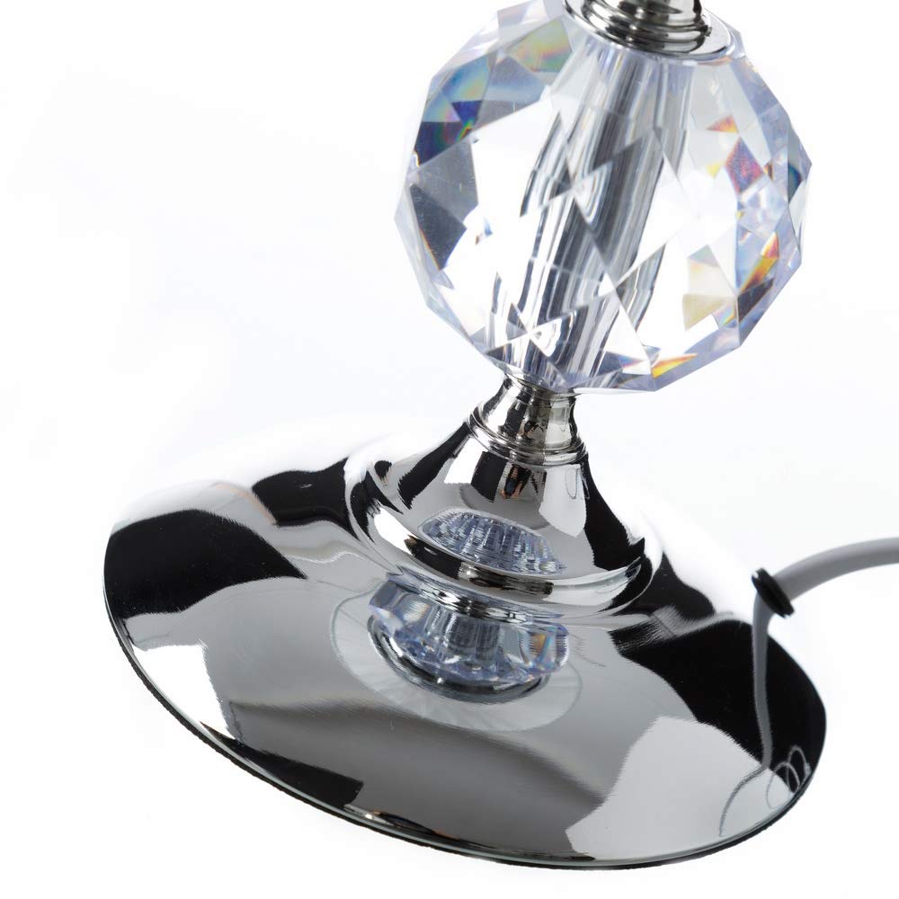 Lámpara de mesita de Noche Moderna Plateada de Metal para Dormitorio, 17.5x17.5x31 cm