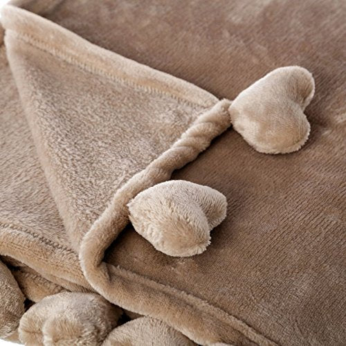 Manta de sofá romántica beige de poliéster para salón Child