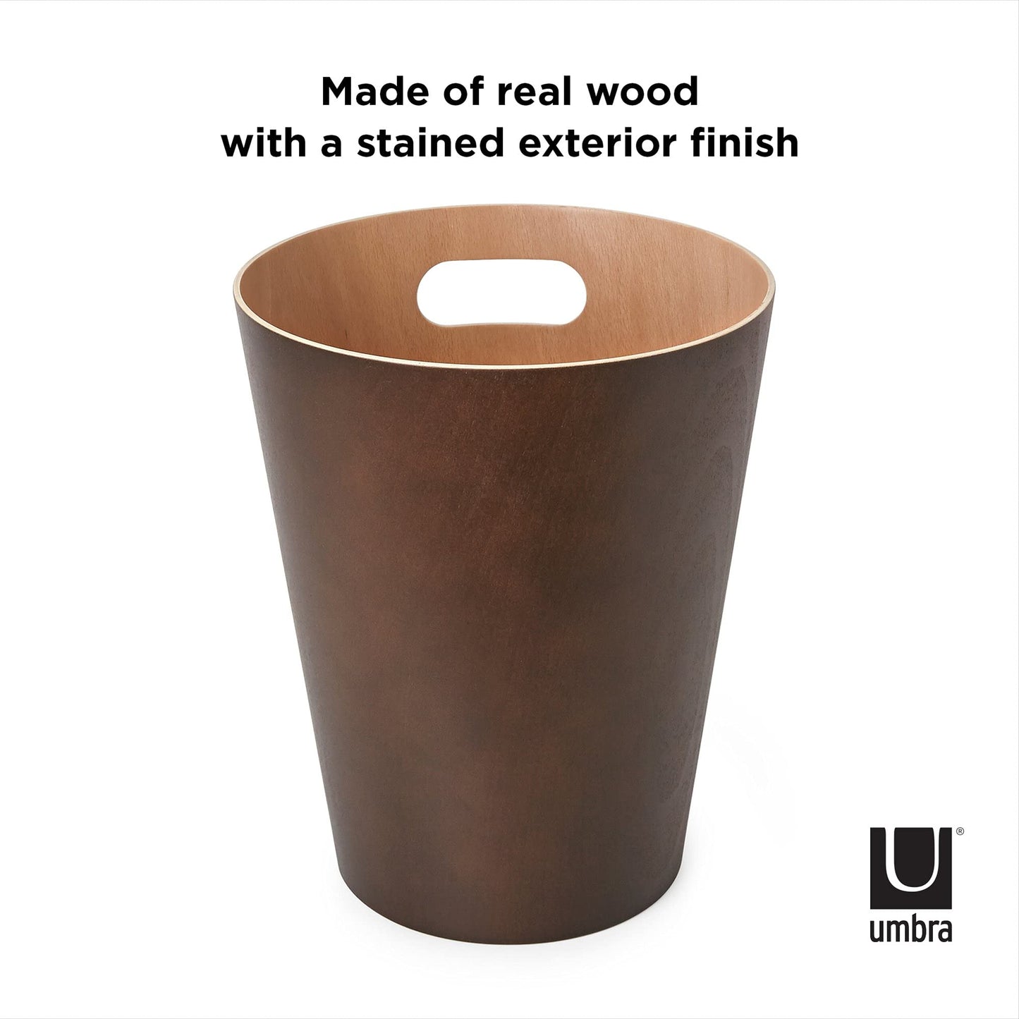 Woodrow Cesto de basura, con capacidad de 7.5 l, Blanco/Natural
