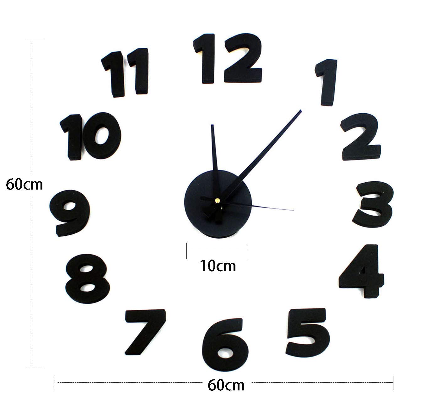 Adhesivo Pared Relojes de Chimenea Decoración del hogar Unisex Adulto, 260248 Negro, única