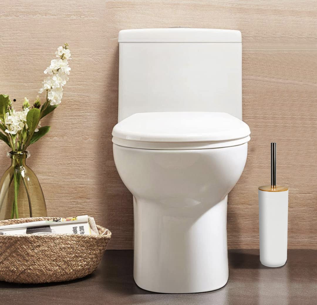 Set Accesorios Baño de Bambú Estilo nordico Blanco