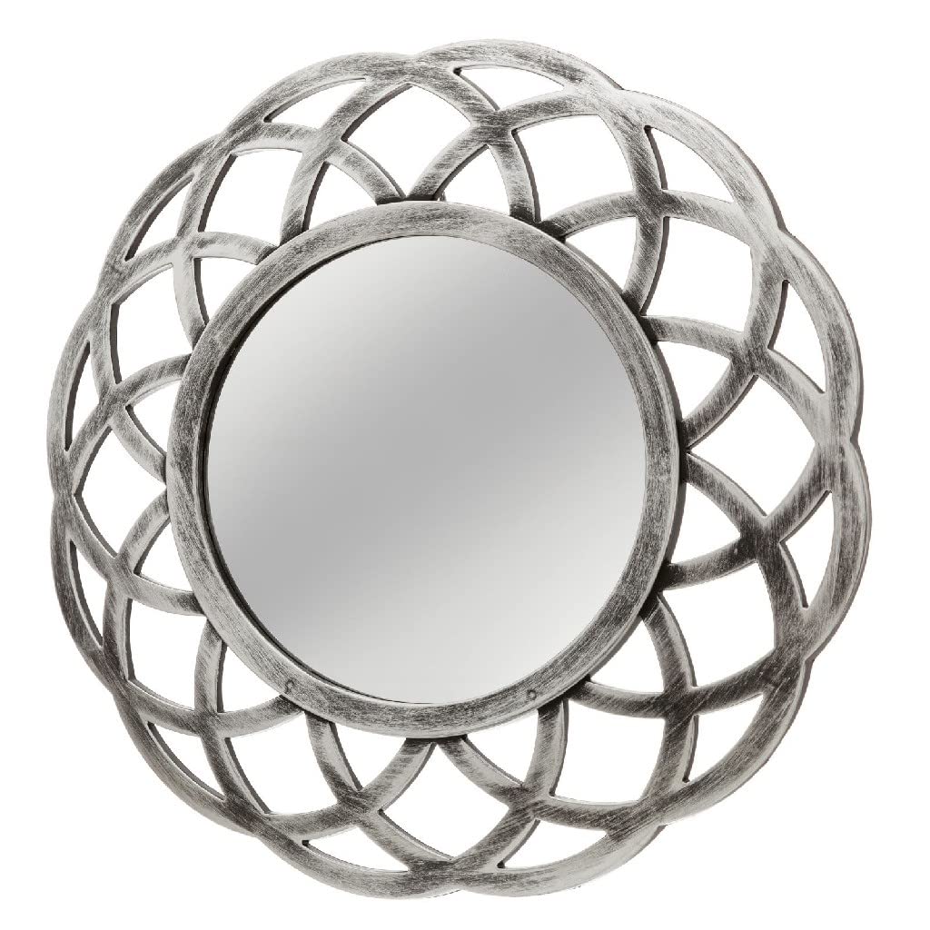 Espejo Circular Plata Polipropileno 40 x 2 x 40 cm