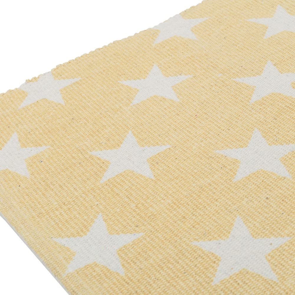 Alfombra algodón Estrellas 180x120 cm, Amarillo