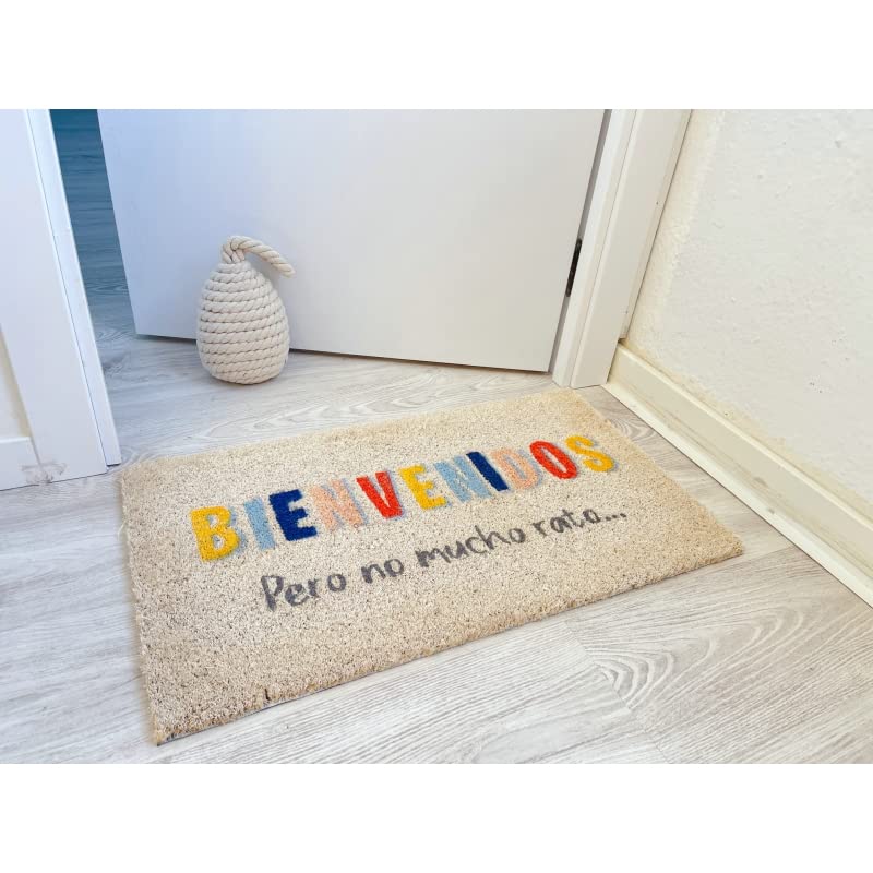 Felpudo Esterilla Fibra Coco Goma Antideslizante Bienvenidos 70x40 cm