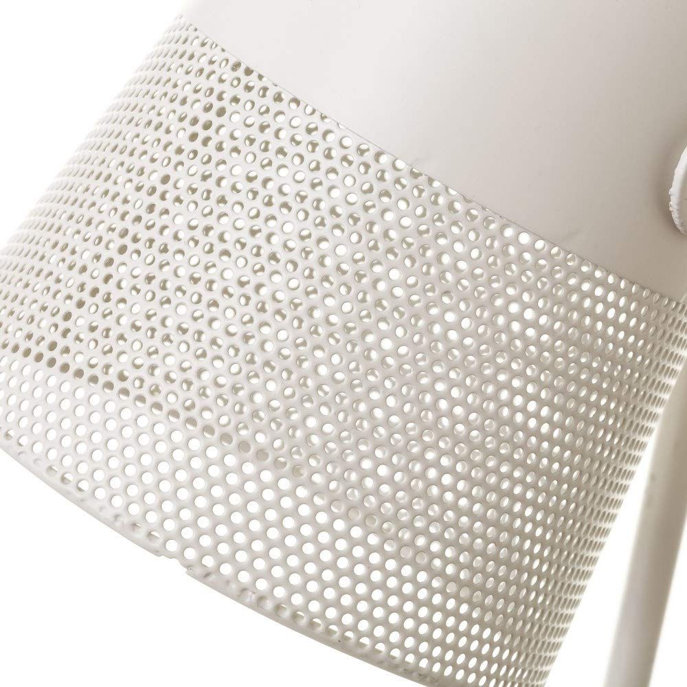 Lámpara foco calado vintage de metal blanca de 38 cm