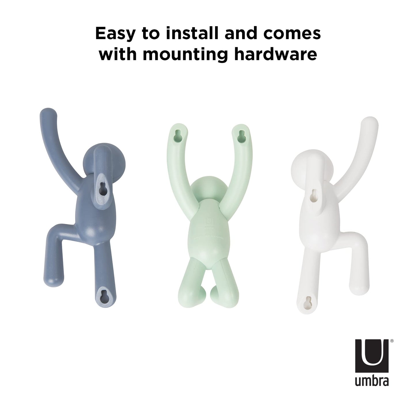 Umbra Buddy Ganchos de pared, juego de 3