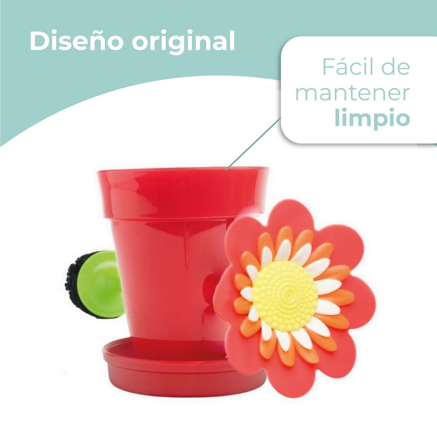 VIGAR Flower Power Escobillero de Baño de Pie, Blanco, 12 X 12 X 43 cm