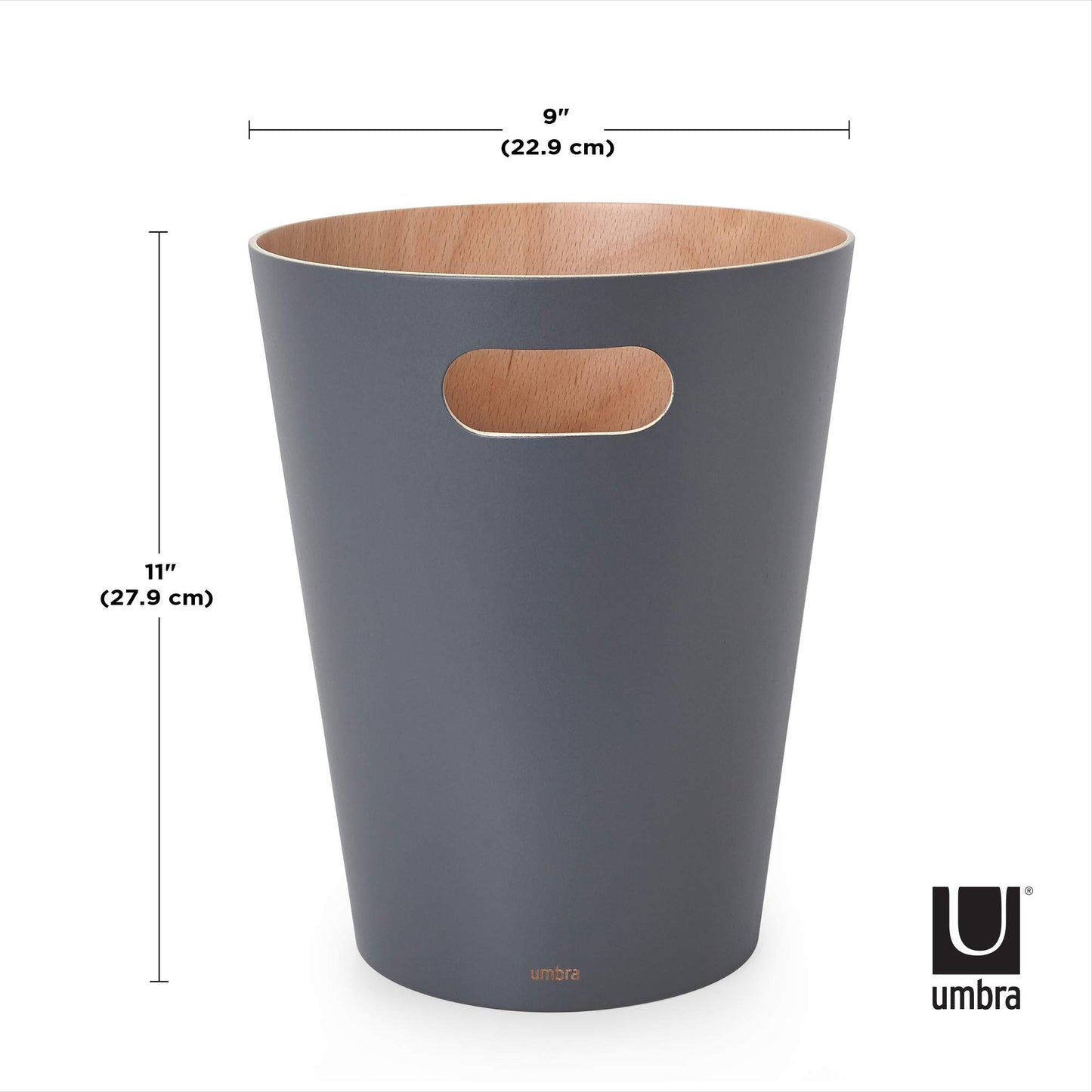 Woodrow Cesto de basura, con capacidad de 7.5 l, Blanco/Natural