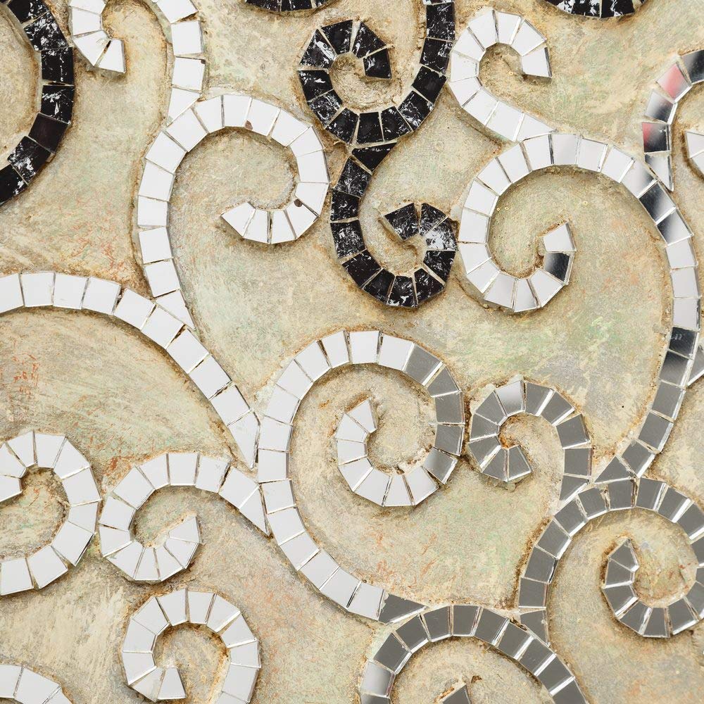 Mural Árbol de la Vida con Espejo Beige romántico para salón Sol Naciente