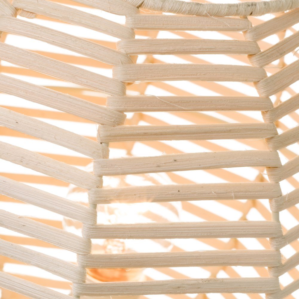 Lámpara de Mesa de Rattan Natural Beige Oriental para salón Sol Naciente