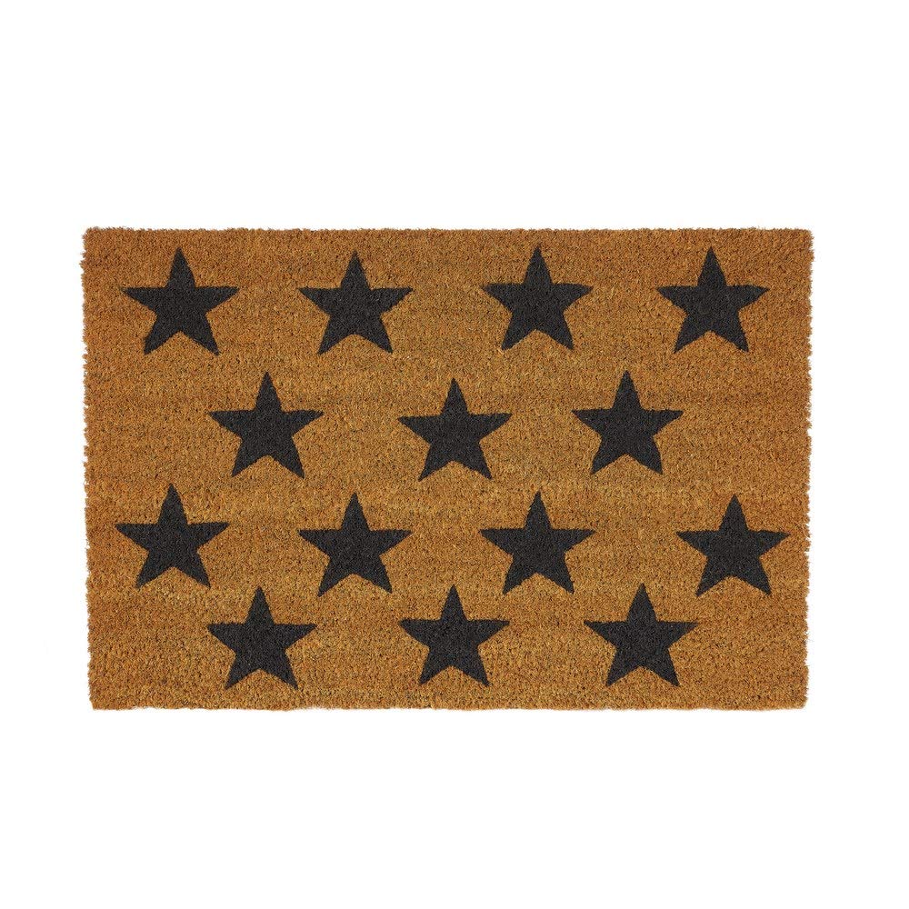 Felpudo Antideslizante geométrico de estrellas, cenefa, abanico, smile, mosaico, hojas, bicicleta, flores, circulos de Fibra de Coco Natural de 60x40 cm