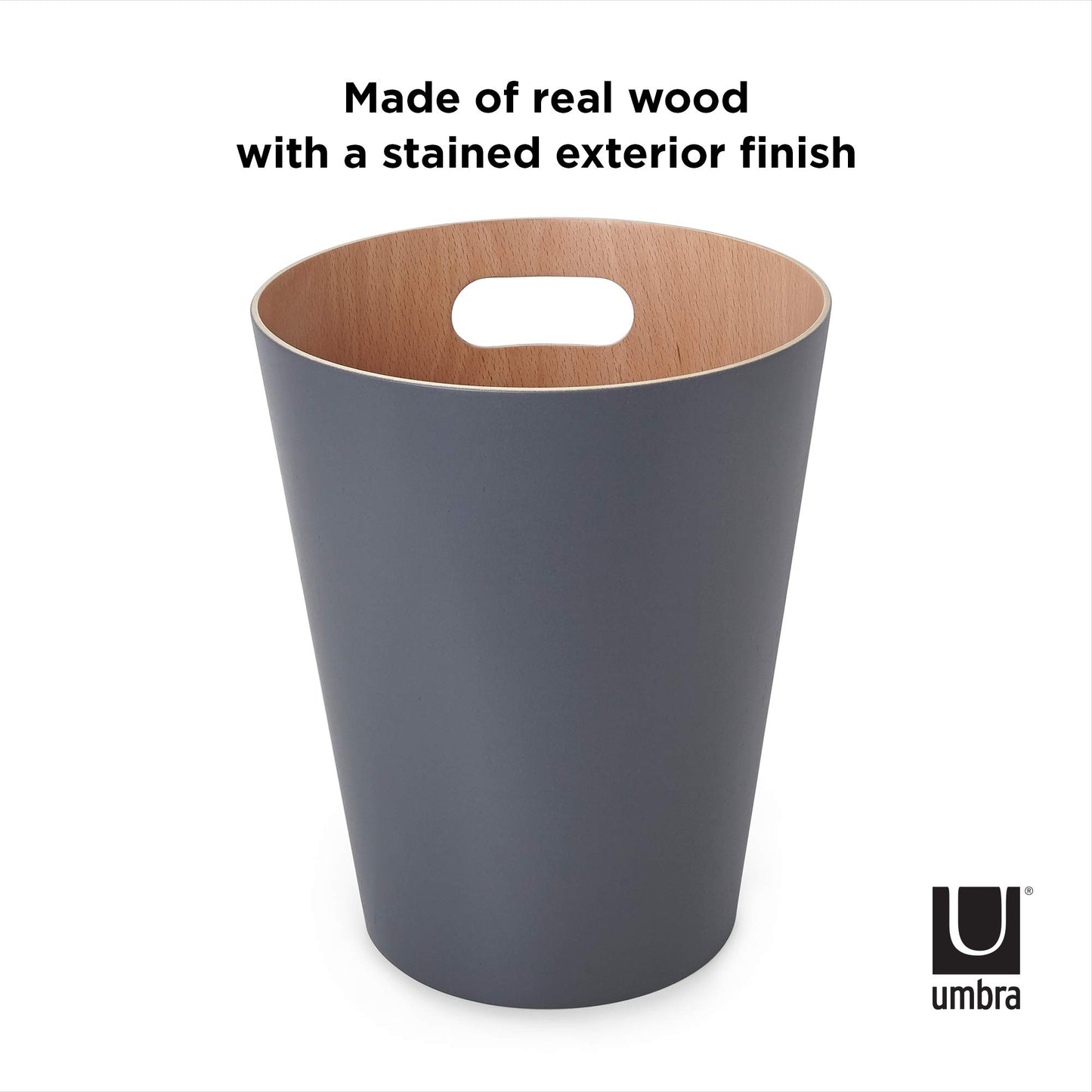 Woodrow Cesto de basura, con capacidad de 7.5 l, Blanco/Natural