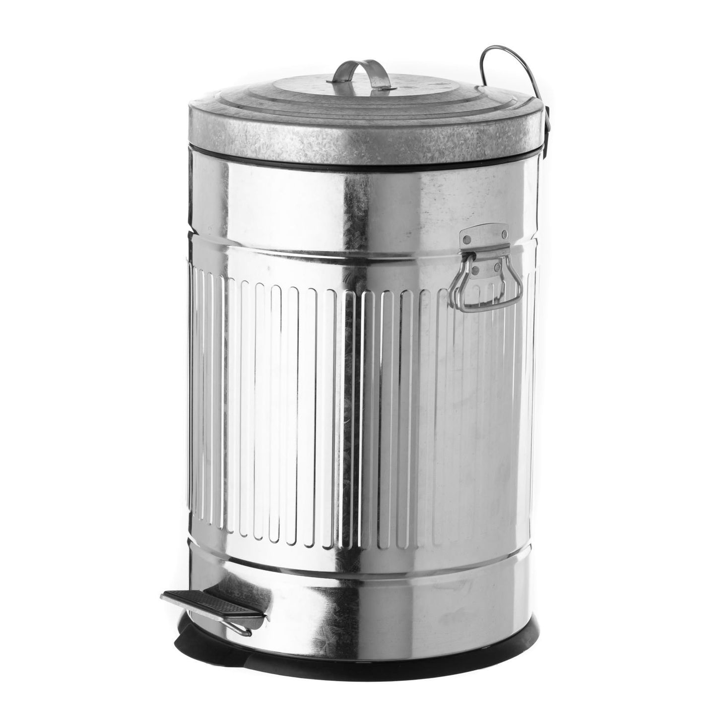 Papelera de 20 litros industrial plateada de metal para cocina Basic