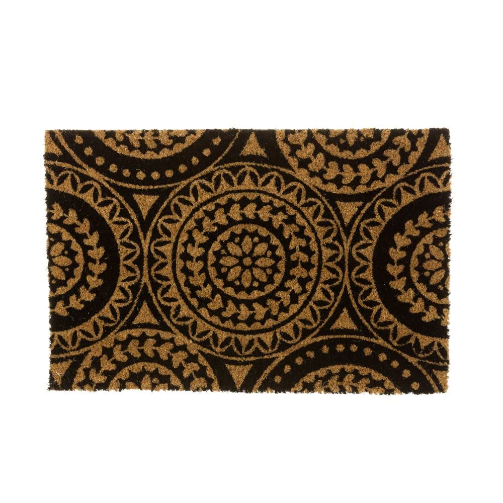 Felpudo Antideslizante geométrico de estrellas, cenefa, abanico, smile, mosaico, hojas, bicicleta, flores, circulos de Fibra de Coco Natural de 60x40 cm