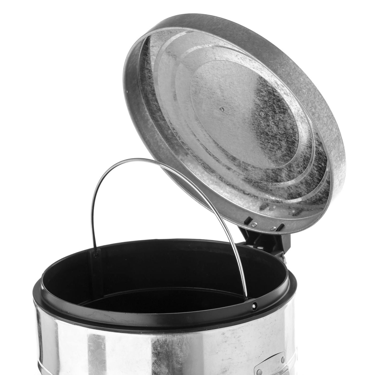 Papelera de 20 litros industrial plateada de metal para cocina Basic