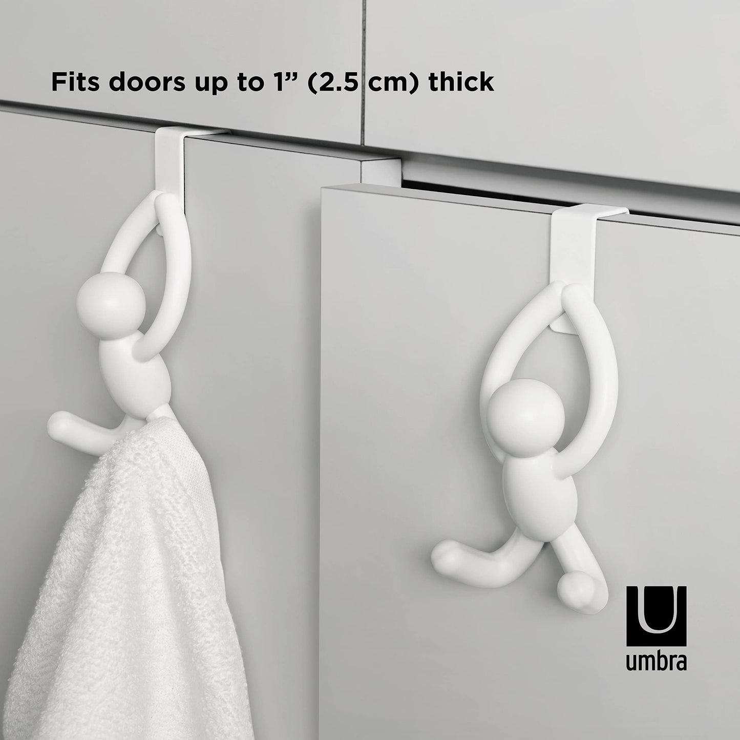 Perchero Buddy Door 1004260-660 con doble gancho, plástico, blanco, 21,6 x 30,5 x 10,8 cm