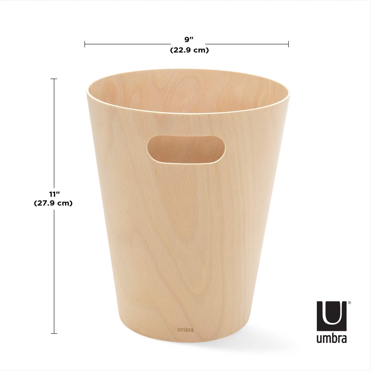 Woodrow Cesto de basura, con capacidad de 7.5 l, Blanco/Natural