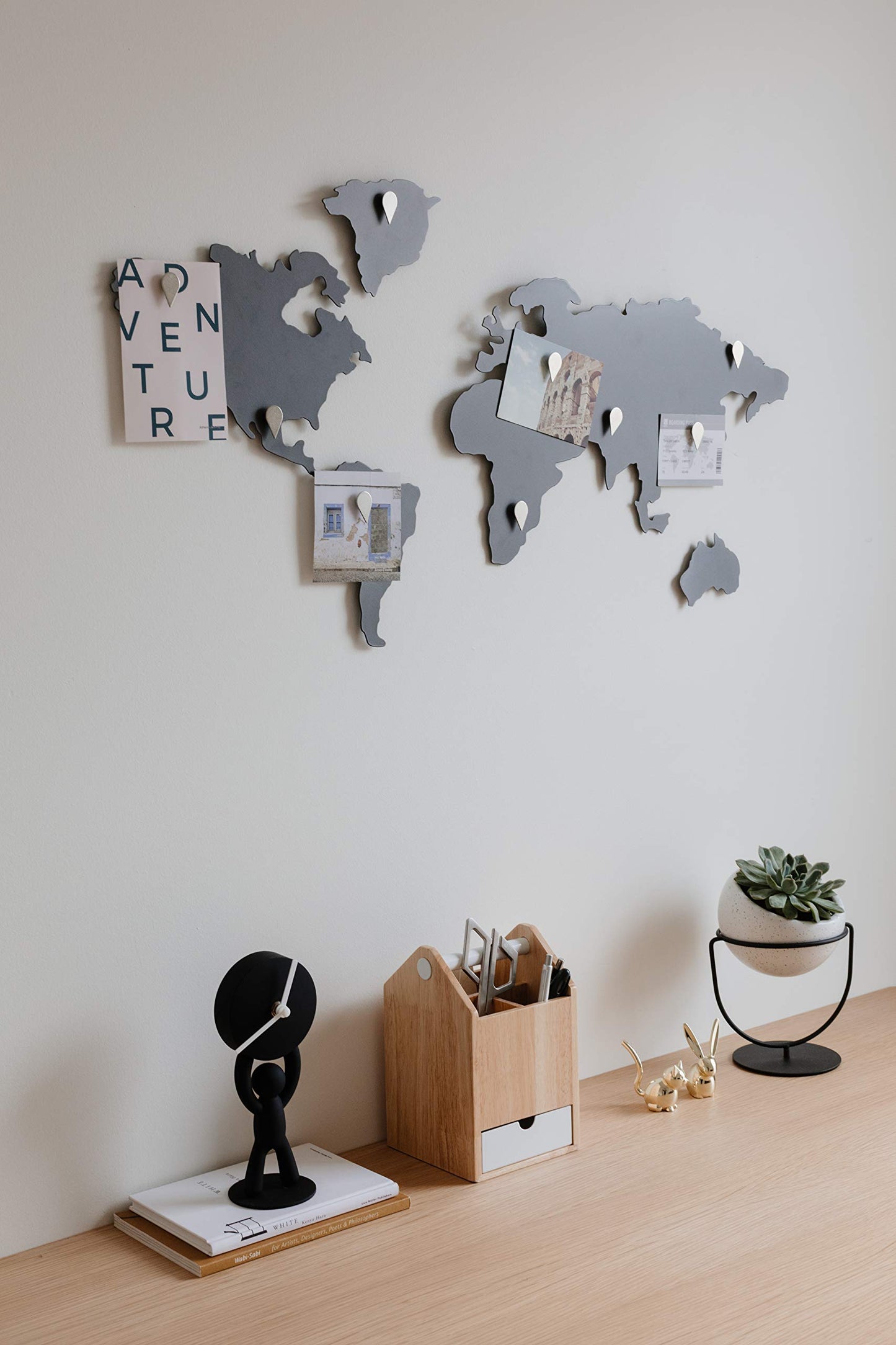 Mappit Adorno de pared, Acero, Cromo, 52.07 x 2.54 x 33.02 cm