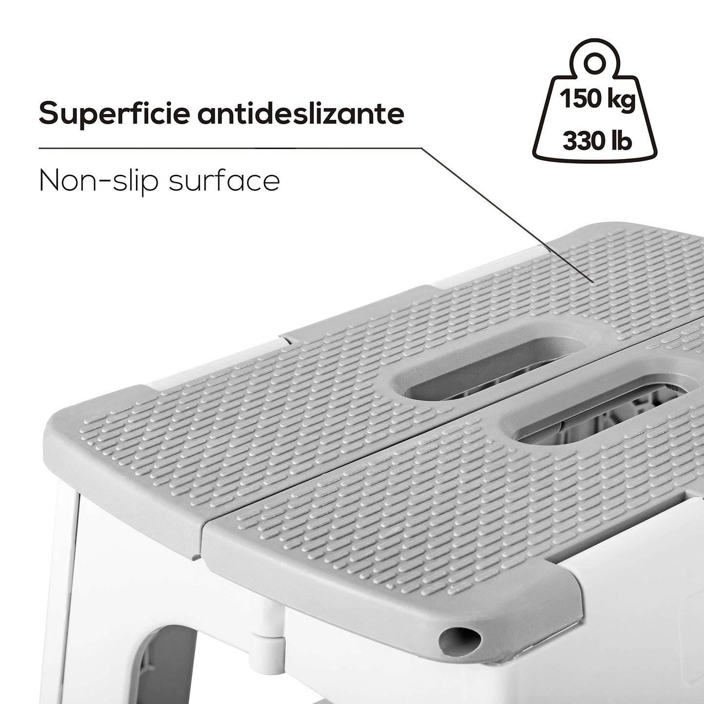 Taburete Plegable - Modelo Compact - 32 cm de Altura - con 80% Plástico Reciclado - Cocina, Baño y Camping - Escalón Peldaño