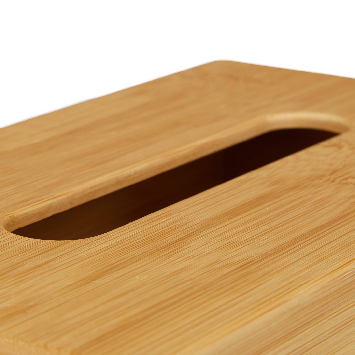 Set 2 Cajas de Bambú para Pañuelos, Dispensador de Toallitas Desmaquillantes, Madera Veteada, 8,5x27,5x15,5 cm, Natural