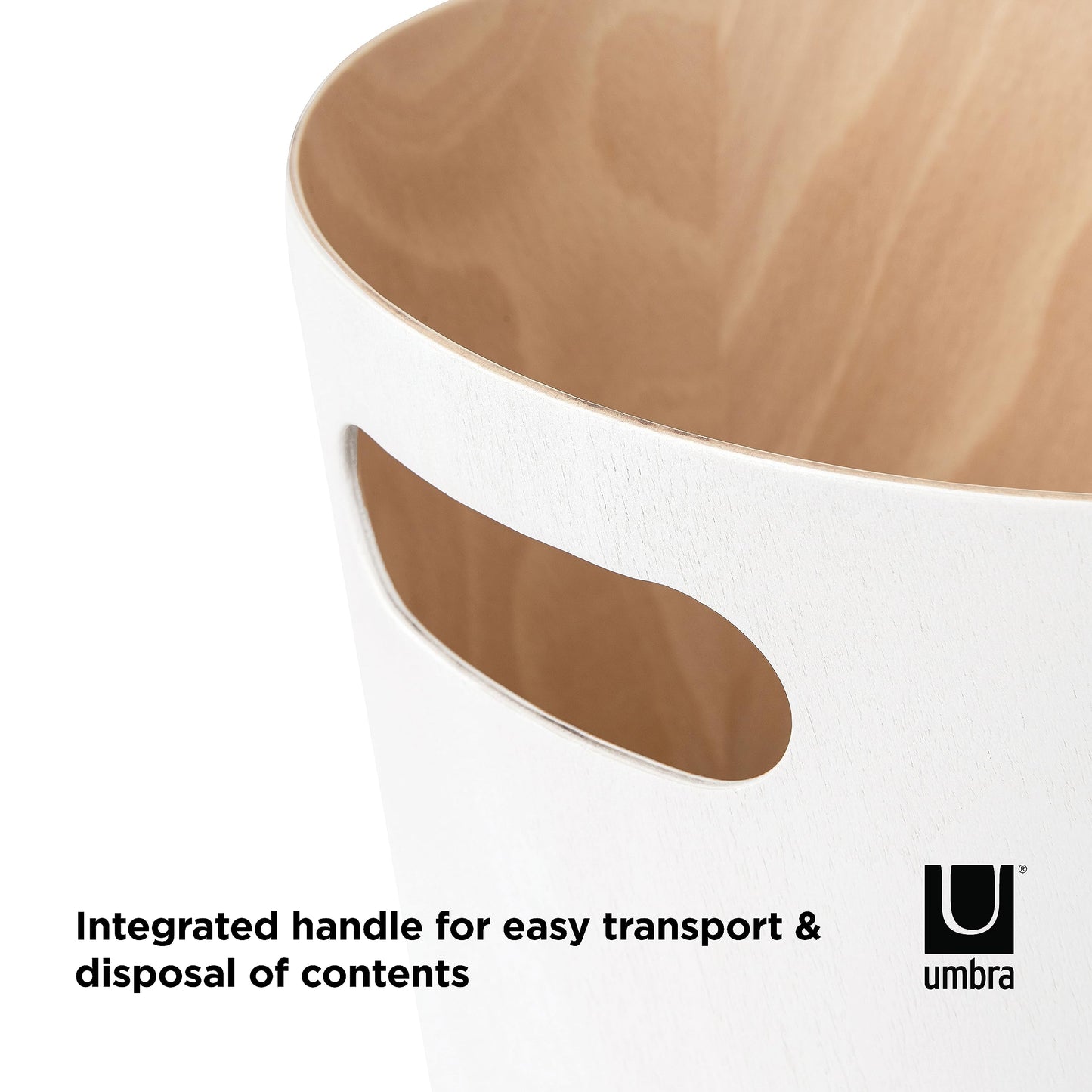 Woodrow Cesto de basura, con capacidad de 7.5 l, Blanco/Natural