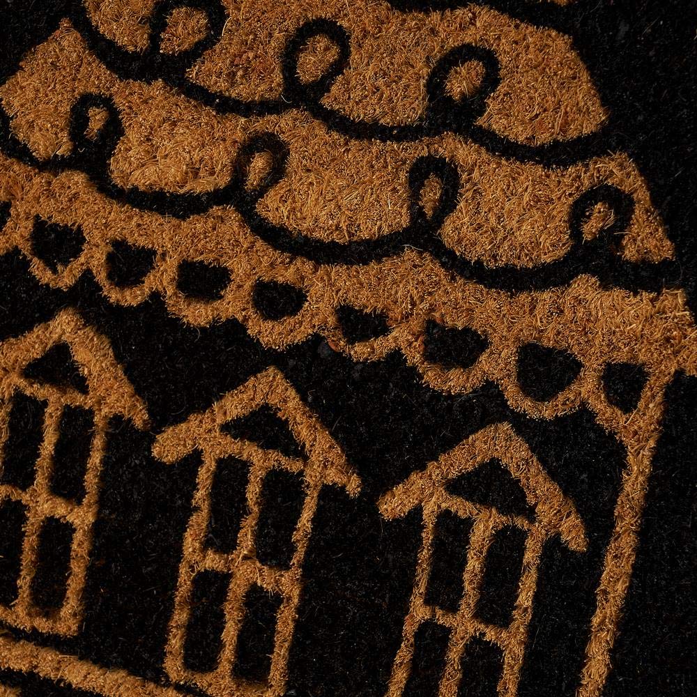 Felpudo Home Antideslizante Negro y marrón de Fibra de Coco de 60x40 cm.