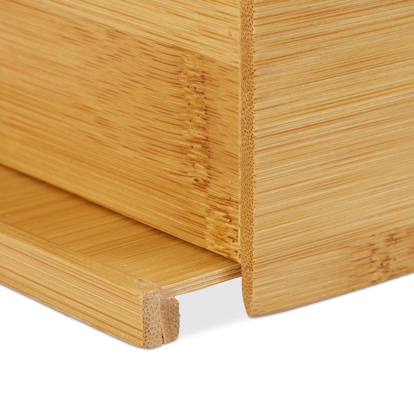 Set 2 Cajas de Bambú para Pañuelos, Dispensador de Toallitas Desmaquillantes, Madera Veteada, 8,5x27,5x15,5 cm, Natural