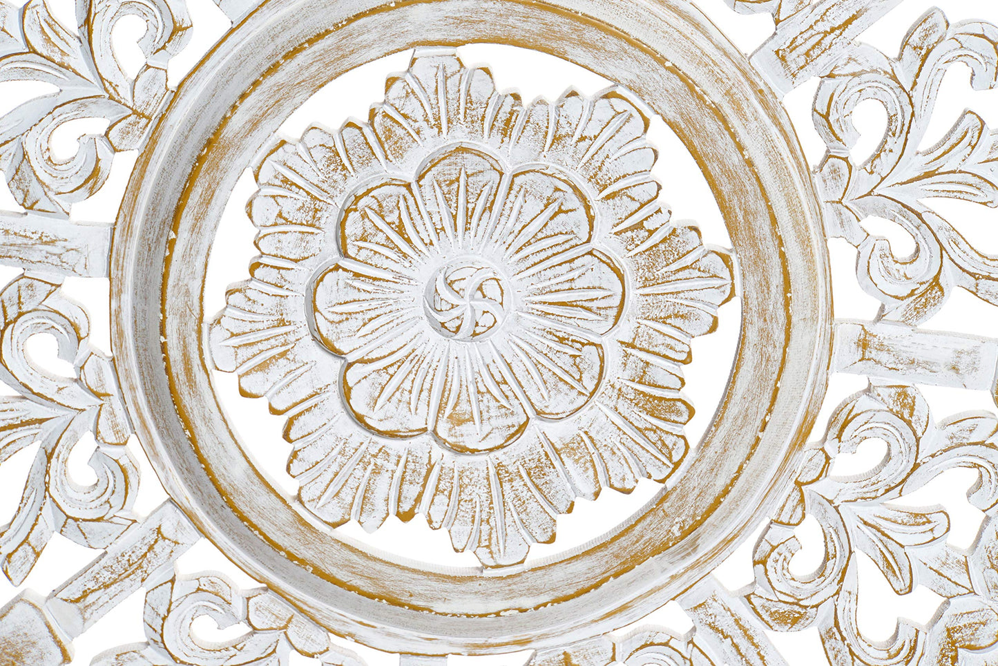 Mural Decoracion Tallada Natural Redondo Envejecido 90x90 cm