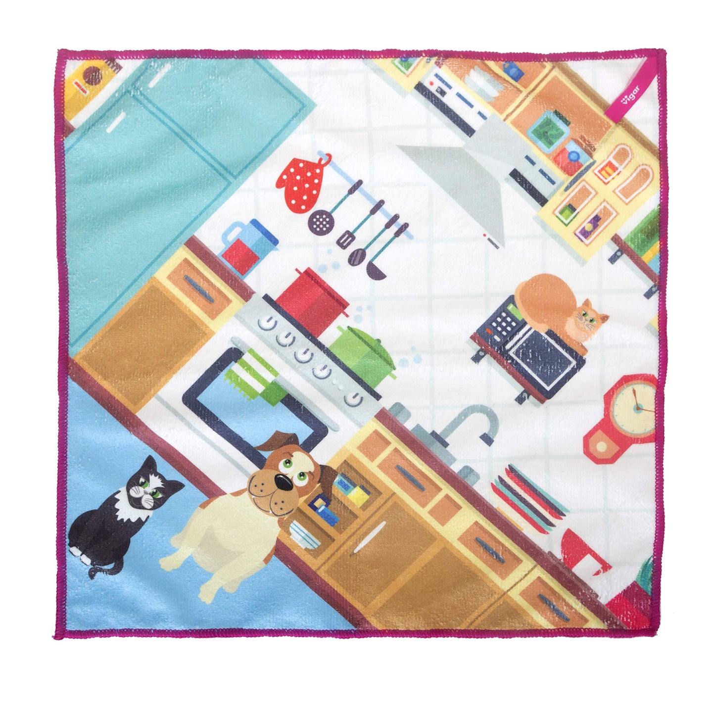 Vigar - Félix - Set Paños Secamanos de Microfibra y Colgador de Gancho